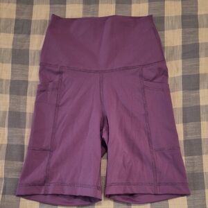 NWOT Yogalicious Women's High-Waisted Purple Bike/Workout Shorts XS